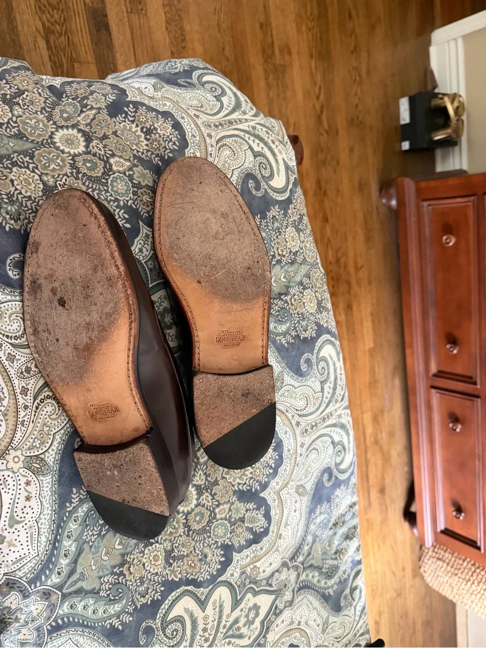 Men's Leather Penny Loafers in Burgundy Brown
